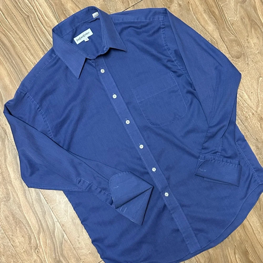 **YVES SAINT LAURENT** French cuff shirt SIZE 16 32/33 - Picture 3 of 5